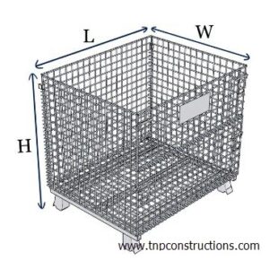 ตะแกรงเหล็กแบบพับได้ - Wire mesh container pallet